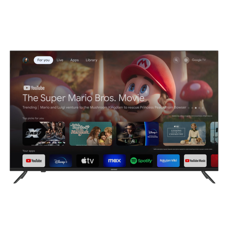 Element 55" TV - front view with Google UI
